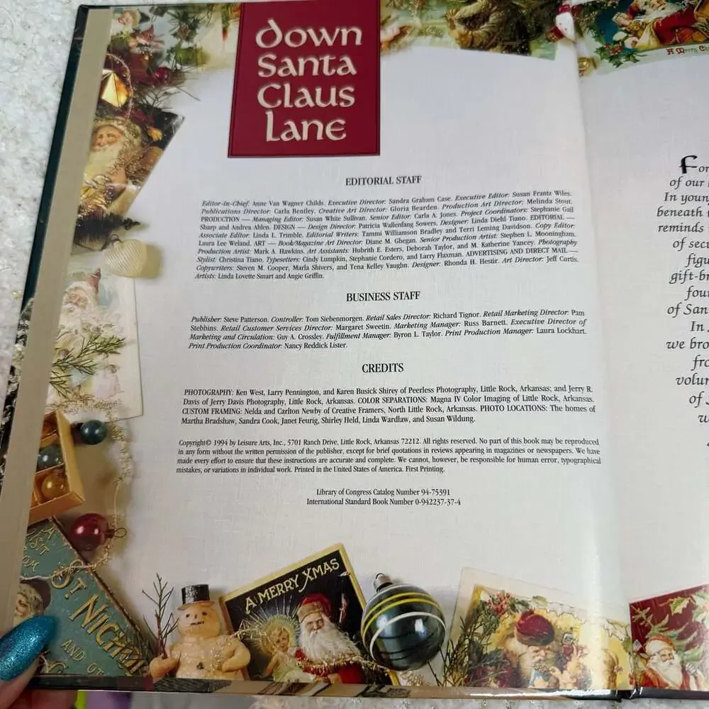 Leisure Arts Down Santa Claus Lane Hardcover Book